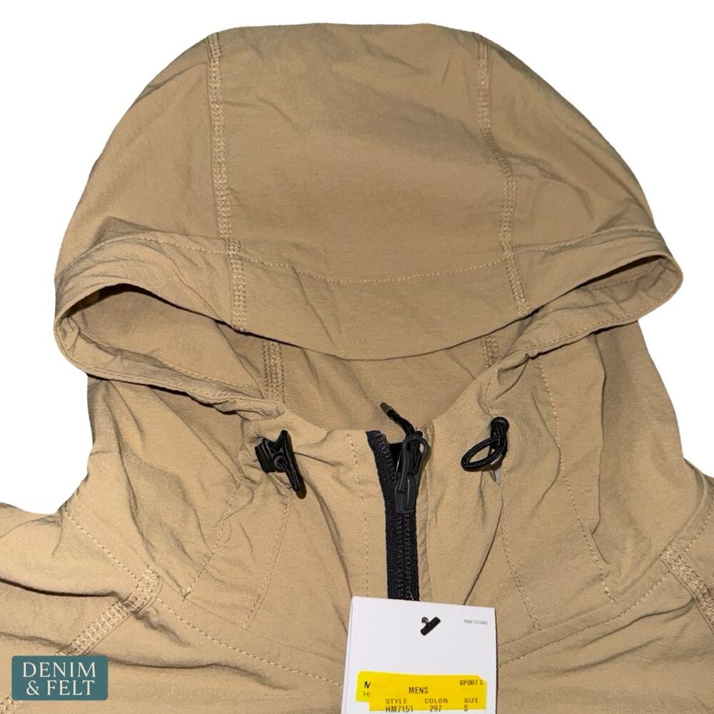 NEW Nike Tech Windrunner Jacket S Beige Woven Full Zip Hooded Streetwear - Picture 7 of 11